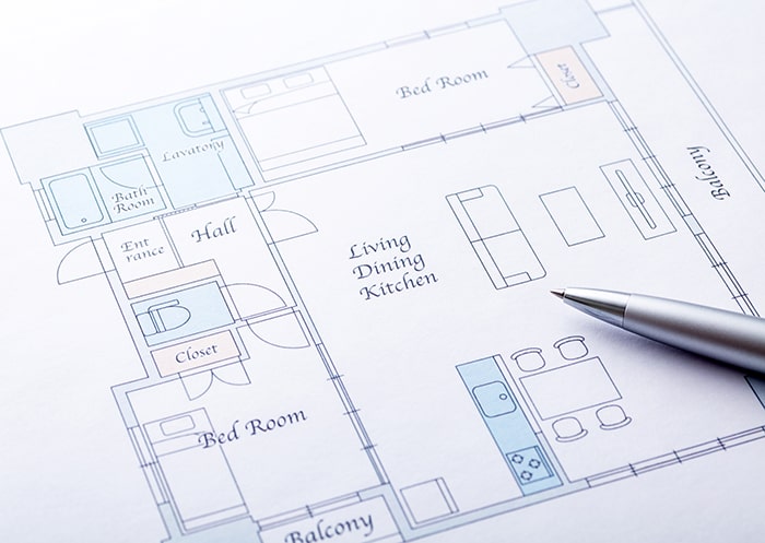 家の間取りを考えた形状