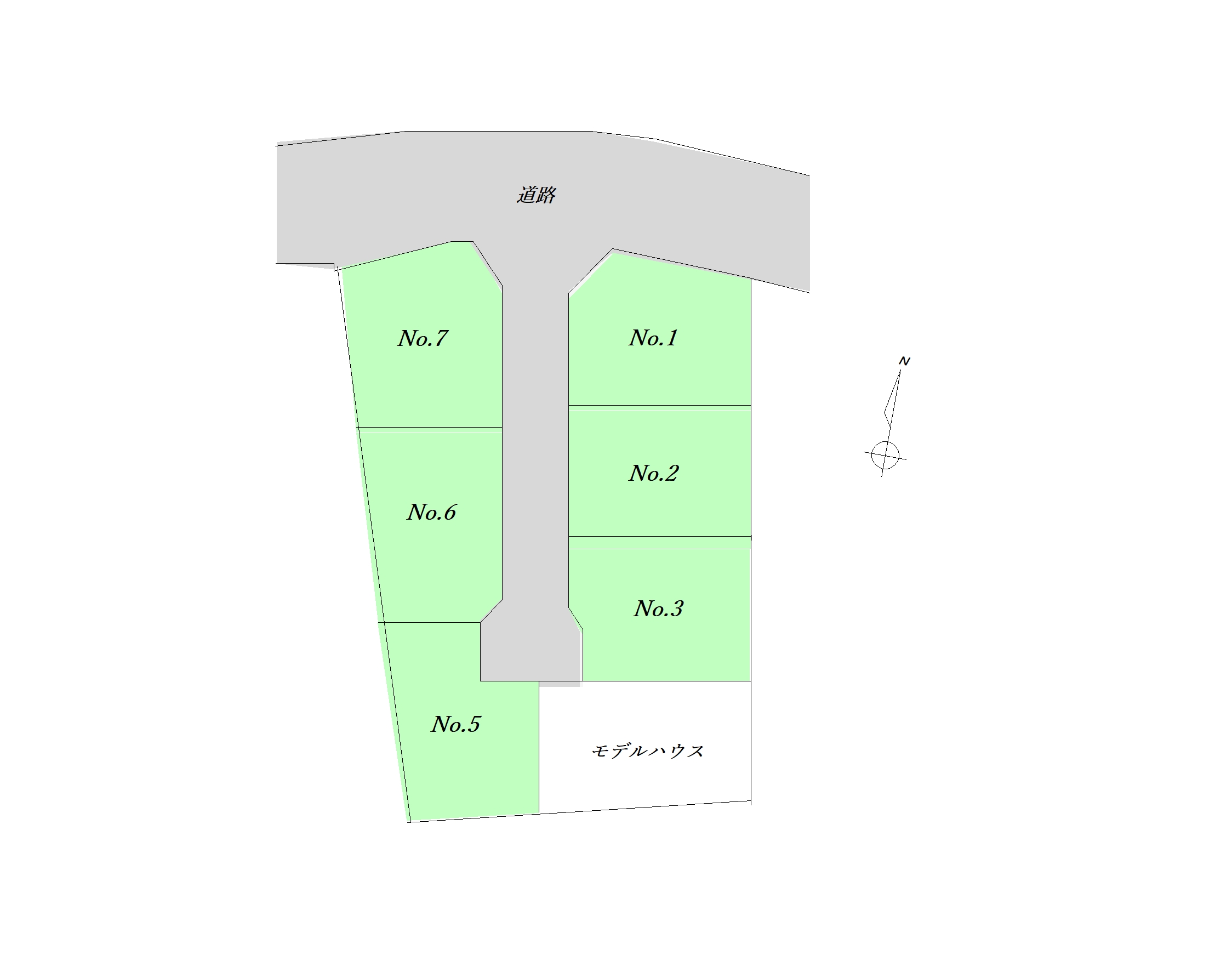 土地情報館　区割図　7区画　北が上